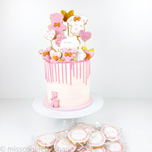 Load image into Gallery viewer, Cookie Decorated Baby Girl Shower Cake