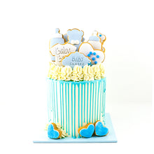 Load image into Gallery viewer, Cookie Decorated Baby Boy Shower Cake