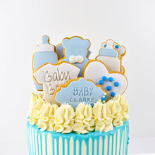 Load image into Gallery viewer, Cookie Decorated Baby Boy Shower Cake