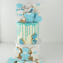 Load image into Gallery viewer, Cookie Decorated Baby Boy Shower Cake