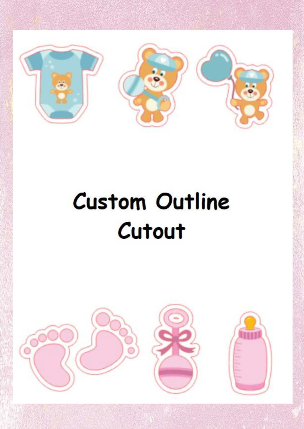 Custom Outline Cutout Edible Image 12 X 5cm